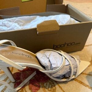 Boohoo White Strappy Heels